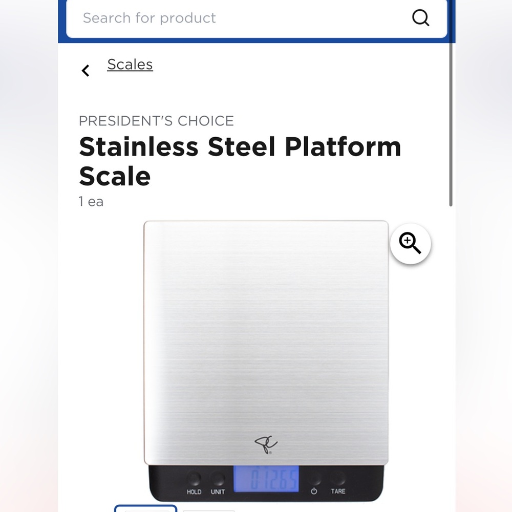 NWT PC Digital Kitchen Scale Stainless Steel Platform